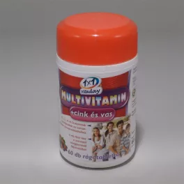 1x1 vitaday multivitamin + cink + vas rágótabletta 60 db