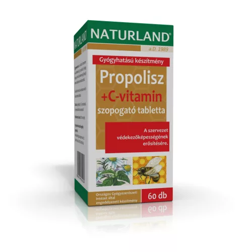 Naturland propolisz + c-vitamin tabletta 60 db
