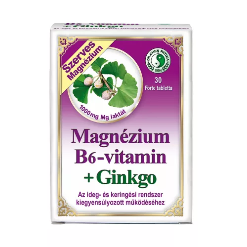 Dr. Chen magnézium b6-vitamin + ginkgo forte tabletta 30 db