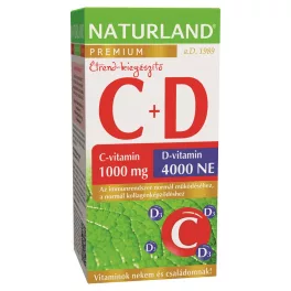 Naturland 1000mg c-vitamin + 4000ne d-vitamin tabletta 40 db