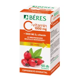   Béres c-vitamin 1000mg csipkebogyó + d3-vitamin filmtabletta 50 db