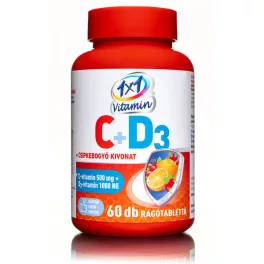   1x1 vitamin c-vitamin 500mg + d3 + csipkebogyó rágótabletta narancs 60 db