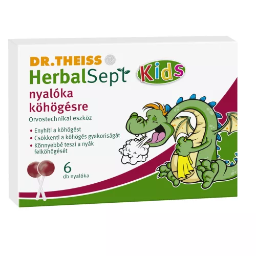 Dr. Theiss herbalsept nyalóka köhögésre - málna ízesítésű 6 db