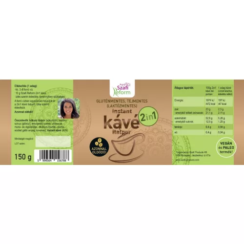 Szafi Reform 2in1 kávé gluténmentes 150 g