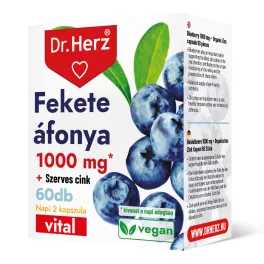 Dr. Herz fekete áfonya 1000mg + szerves cink kapszula 60 db