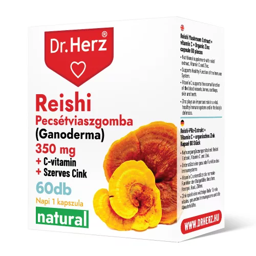 Dr. Herz reishi 350mg + c-vitamin + szerves cink kapszula 60 db