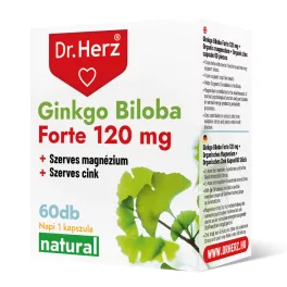   Dr. Herz ginkgo biloba forte 120 mg + szerves mg + zn kapszula 60 db