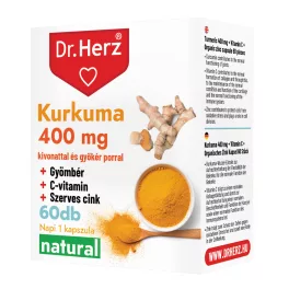   Dr. Herz kurkuma + gyömbér + c-vitamin + szerves cink 60 db kapszula