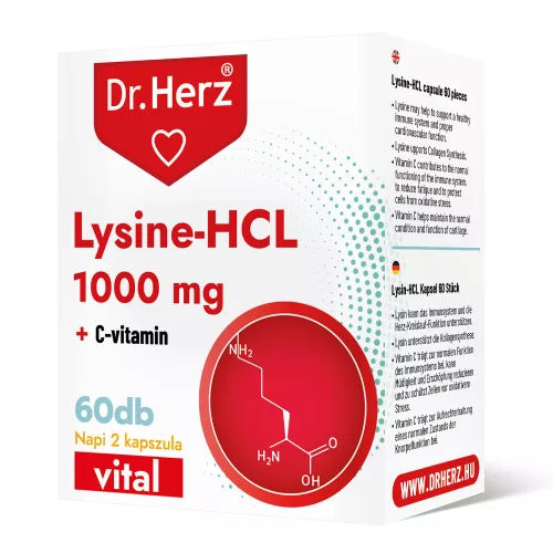 Dr. Herz lysine-hcl + c-vitamin kapszula 60 db