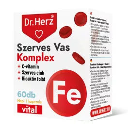   Dr. Herz szerves vas komplex + c-vitamin + szerves cink + folát kapszula 60 db