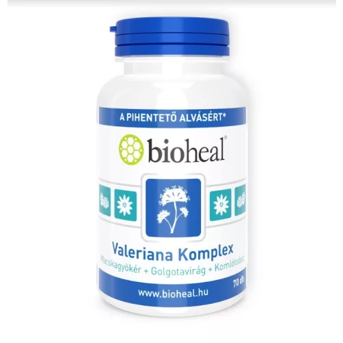 Bioheal valeriana komplex (macskagyökér + golgotavirág + komlótoboz) kapszula 70 db