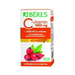   Béres c-vitamin 1000mg csipkebogyó + d3-vitamin 2000ne retard filmtabletta 90 db