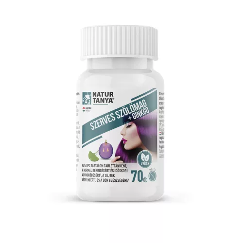 Natur Tanya szerves szőlőmag + ginkgo 95 opc tabletta 70 db