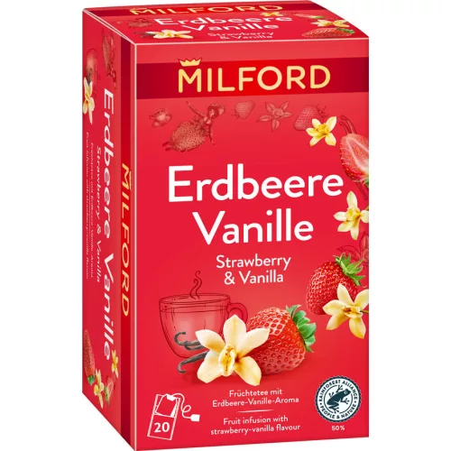 Milford eper-vanília ízű gyümölcstea 20x2g 40 g