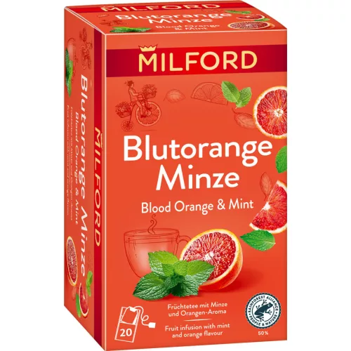 Milford vérnarancs-borsmenta ízű gyümölcstea 20x2g 40 g