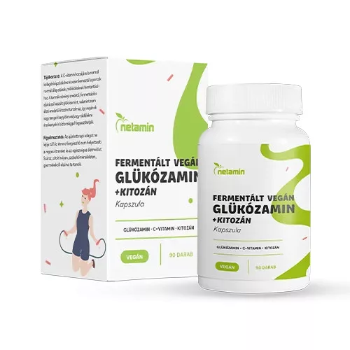Netamin fermentált vegán glükozamin + kitozán kapszula 90 db