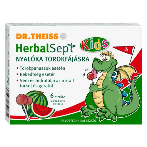 Dr. Theiss herbalsept nyalóka torokfájásra görögdinnye ízesítésű 6 db