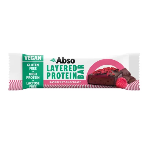 Absorice layered protein bar málnás-csokoládés ízű vegán fehérjeszelet 50 g