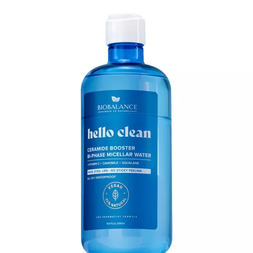 Biobalance hello clean ceramide booster kétfázisú micellás víz ceramiddal minden bőrtípusra 500 ml