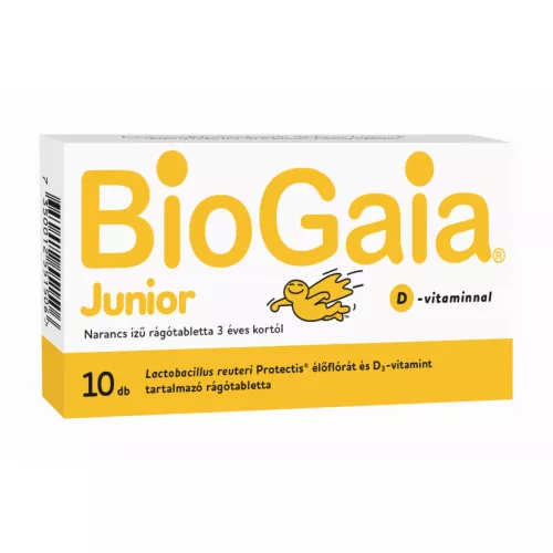 Biogaia junior rágótabletta d-vitaminnal narancs ízű 10 db
