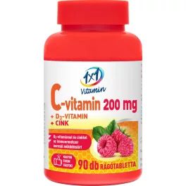 1x1 c-vitamin 200mg d3 + cink málnás rágótabletta 90 db